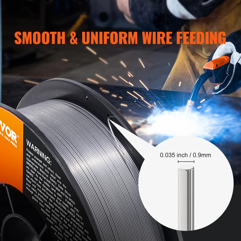 Flux Cored Welding Wire for MIG Welding Carbon Steel - 0.8mm Diameter, 10LBS Spool