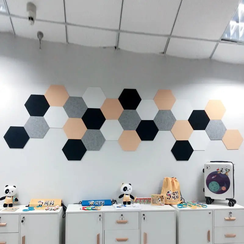 Creative Wallpaper Cloth 10PCS Set Wall Sticker Decorative Felt Cork Board for Living Room Bedroom School