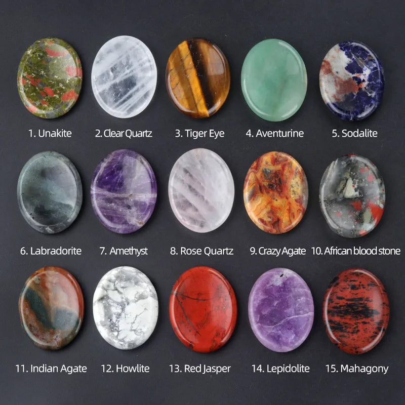 Natural Crystal Amethyst Oval Worry Stone for Jewelry & Relaxation