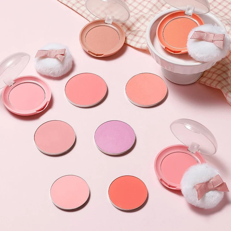 Korean Blusher Powder Set - Multiple Colors, Soft Fine Texture, Compact Makeup