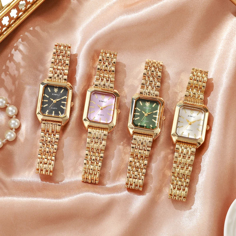 Women Quartz Watch with Stainless Steel Band Luxury Dress Wristwatch
