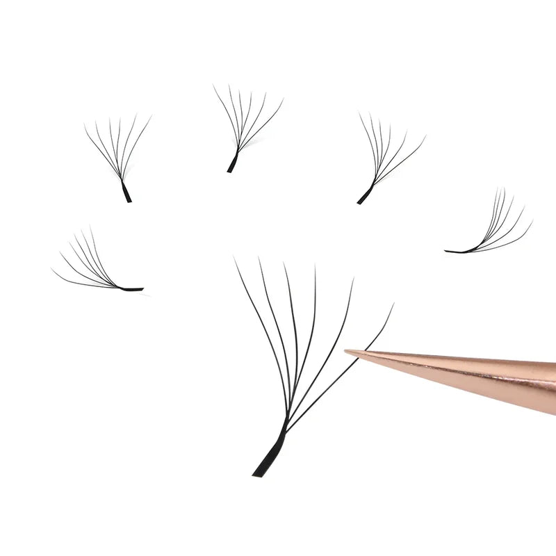 6D Volume False Mink Eyelash Extensions W Shape Premade Fan Lashes Natural Look