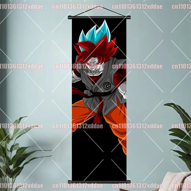 Anime Scroll Wall Art - Dragon Ball Goku Vegeta Poster Mural for Home & Kids Decor