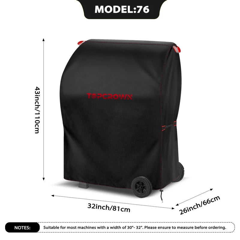 Outdoor Grill Cover Waterproof UV-Resistant 420D Oxford Windproof with Adjustable Straps