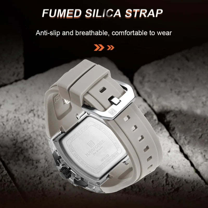 Men's Multifunctional Waterproof Chronograph Watch with Luminous Hands - Silicone Strap