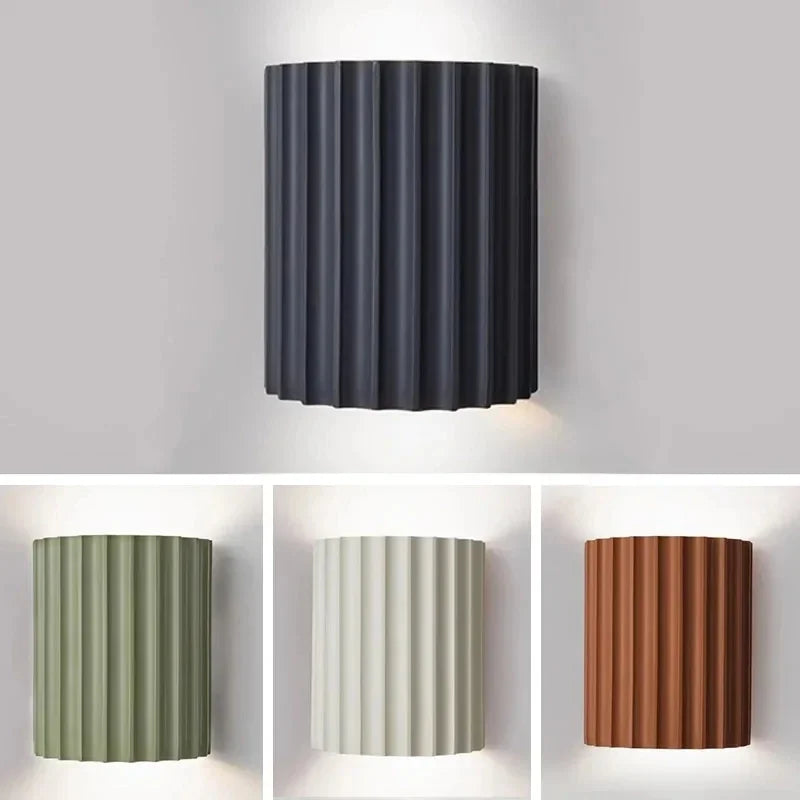 Resin Striped Wall Lamp for Indoor Home Decor - Living Room & Corridor Sconce