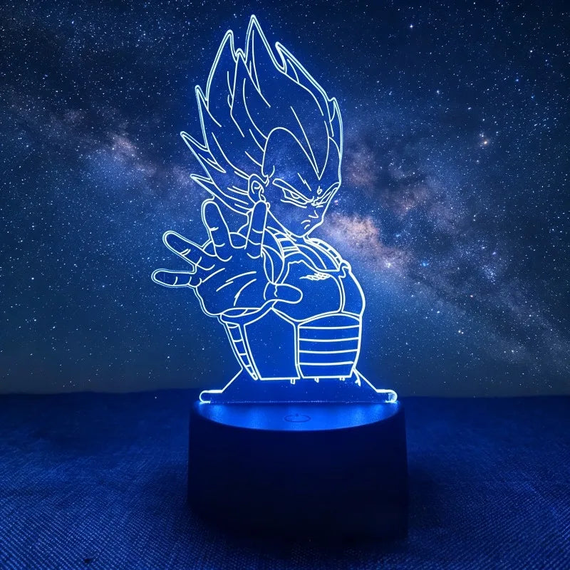 3D Son Goku Vegeta Anime Night Light - Dragon Ball Z Desk Lamp Gift for Kids & Fans