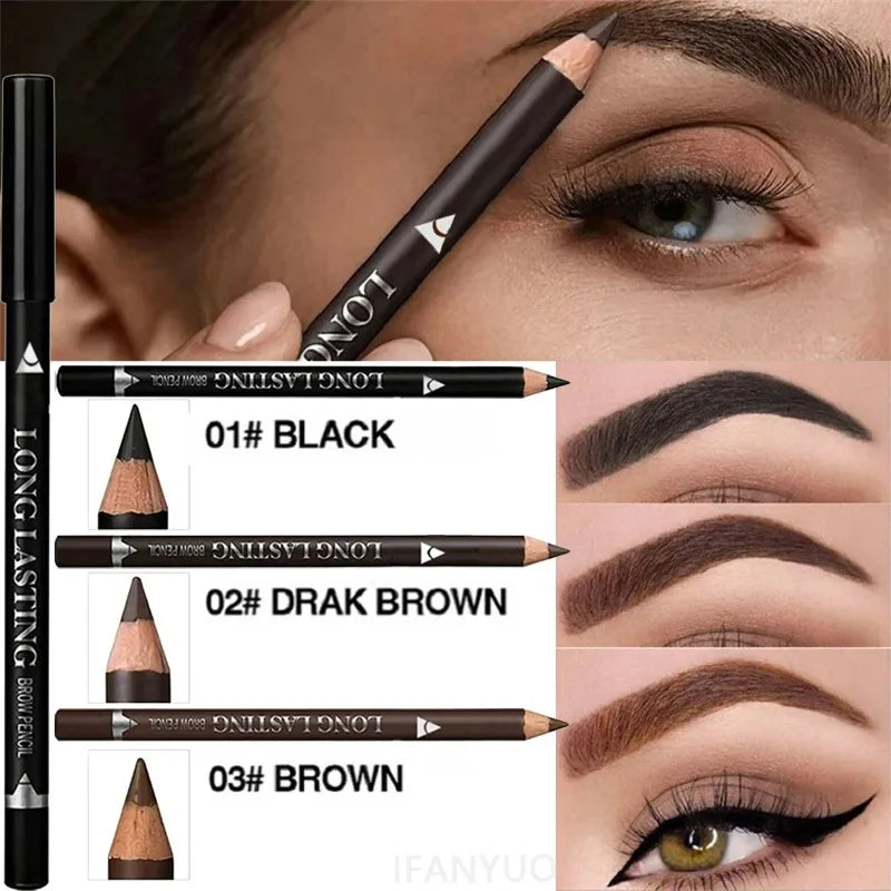 Waterproof Dual-Use Eyebrow & Eyeliner Pencil Set - Long Lasting, Sweat & Halo Proof