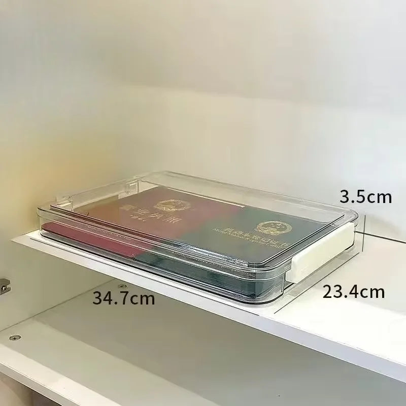 Acrylic A4 Desktop File Holder Organizer Dustproof Storage Box