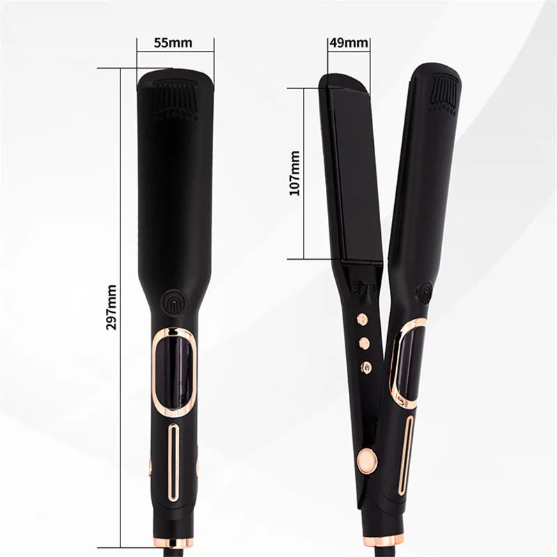 Professional High-Temperature Hair Flat Iron & Curling Iron - Dual Voltage, Keratin Treatment Ready
