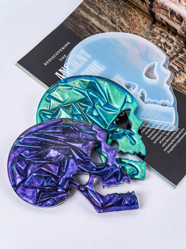 DIY Halloween Skull Resin Silicone Mold for Coasters & Home Decor