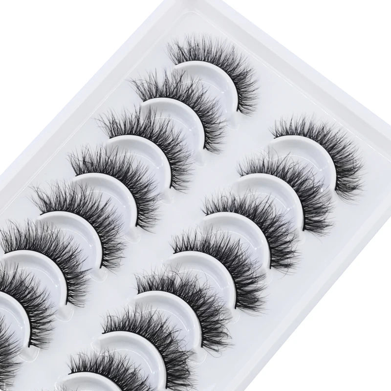 False Eyelashes 3D Natural Long Fluffy Wispy Cross Manga Style Makeup