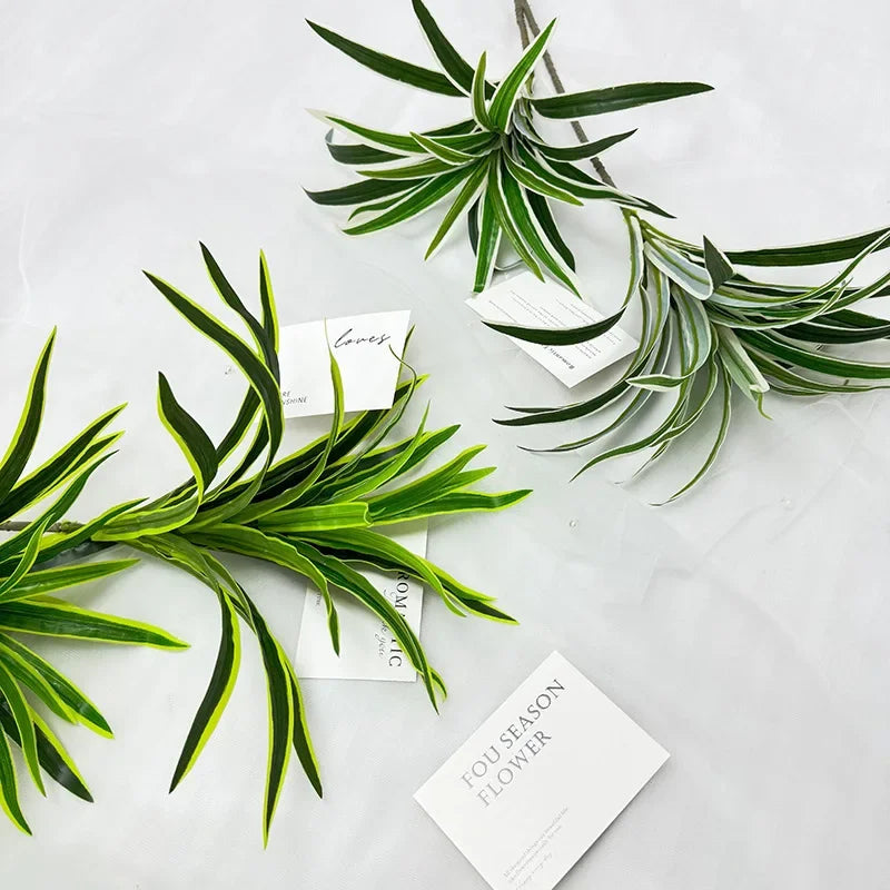 Artificial Dragon Blood Tree Branch with Green Leaves - Fake Floral Decor for Home & Restaurant