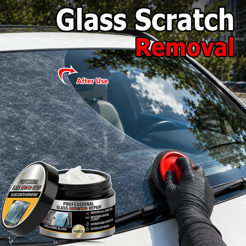 Glass Scratch Repair Wax for Car Windshields and Windows - Polishing Kit