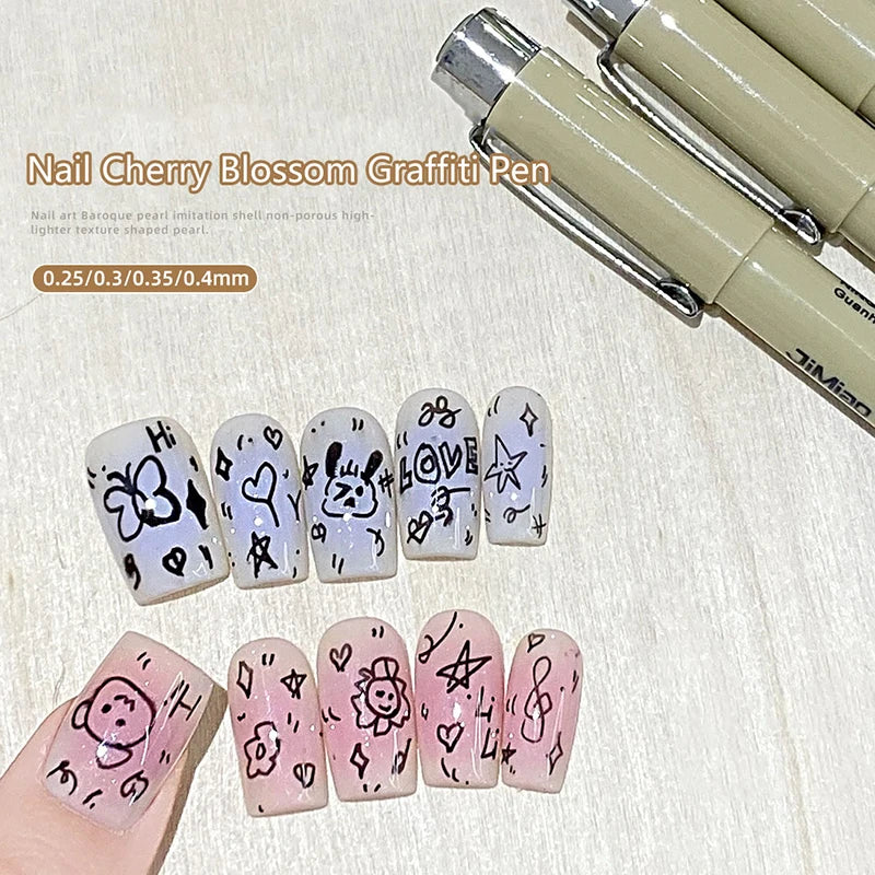 Waterproof Nail Art Graffiti Line Pen Set for Fine Pattern Drawing