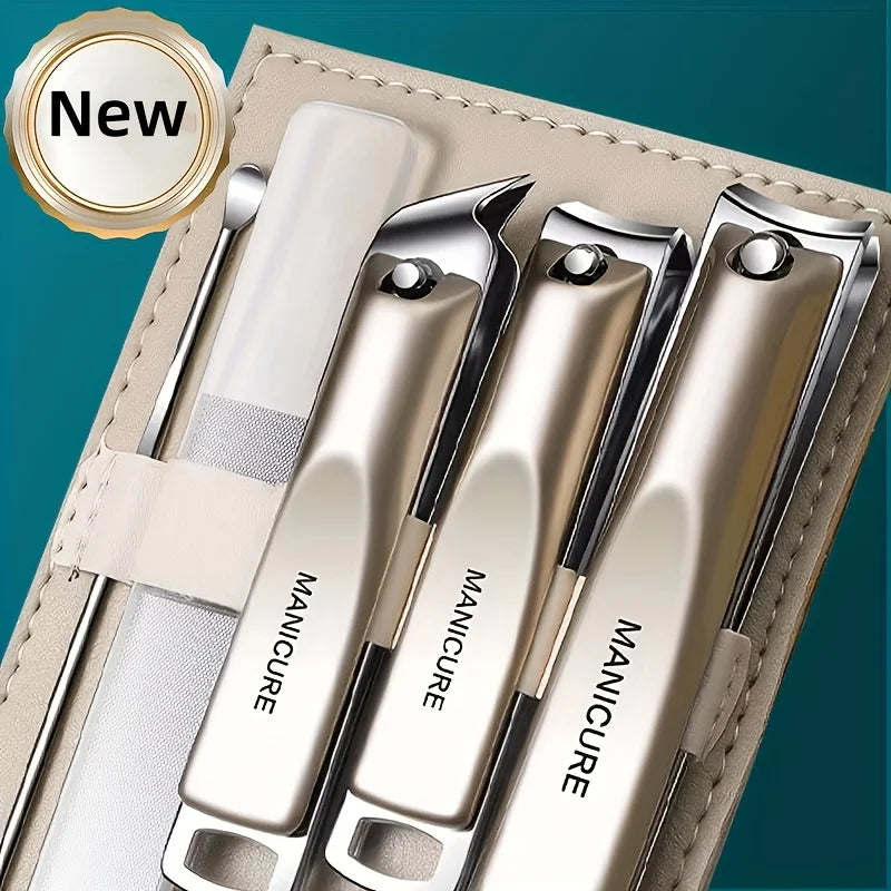 Professional Manicure Pedicure Kit with Nail Clipper Nail File Ear Pick Portable Storage