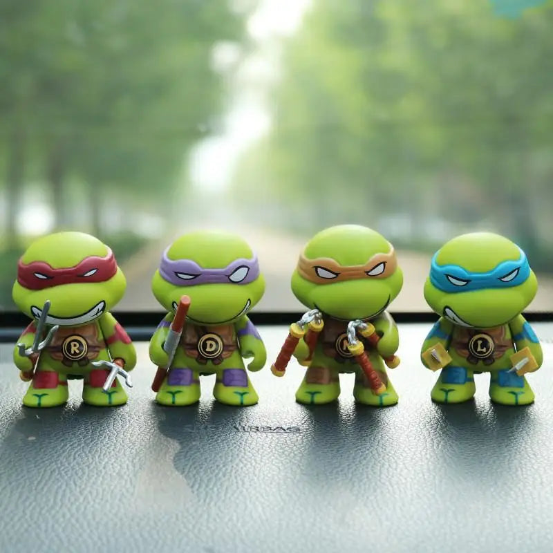 4-Piece Ninja Turtle TMNT Action Figures Set with Movable Joints for Kids and Birthday Gifts