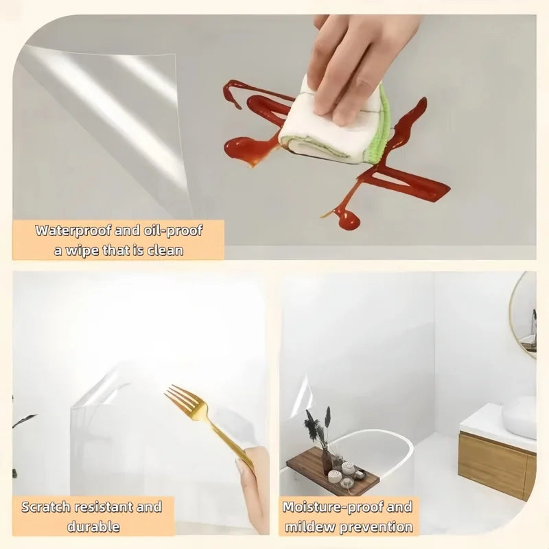 Clear Electrostatic Wall Protector Film Waterproof Heat-Resistant Wall Covering