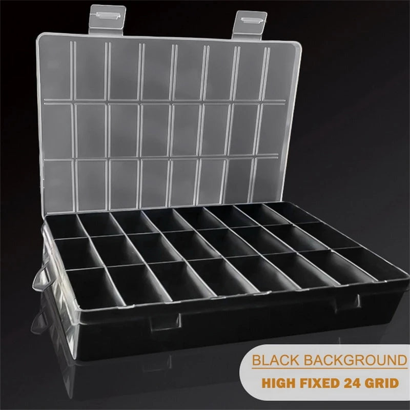 24-Grid Plastic Storage Box Organizer for Crafts Jewelry Beads & Items