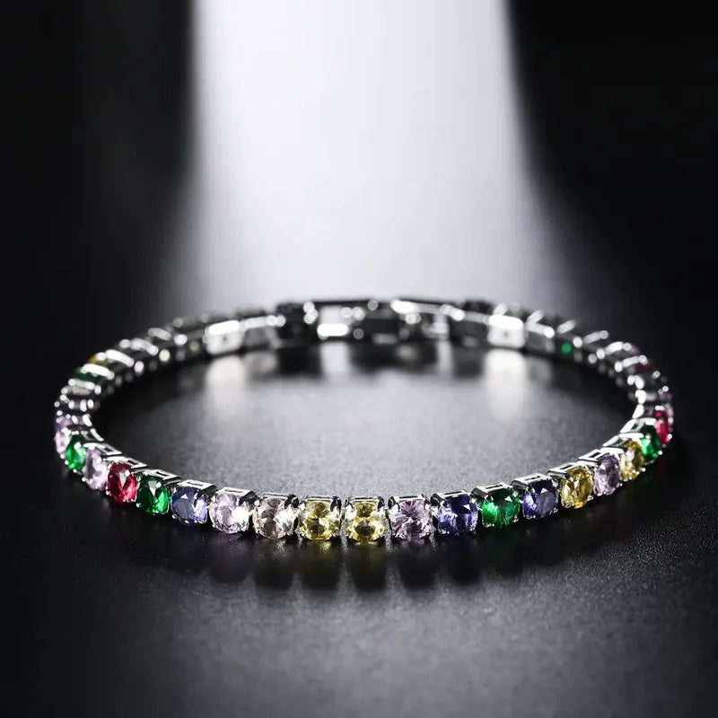 Sterling Silver Zirconia Charms Bracelets for Women Wedding & Holiday Gifts