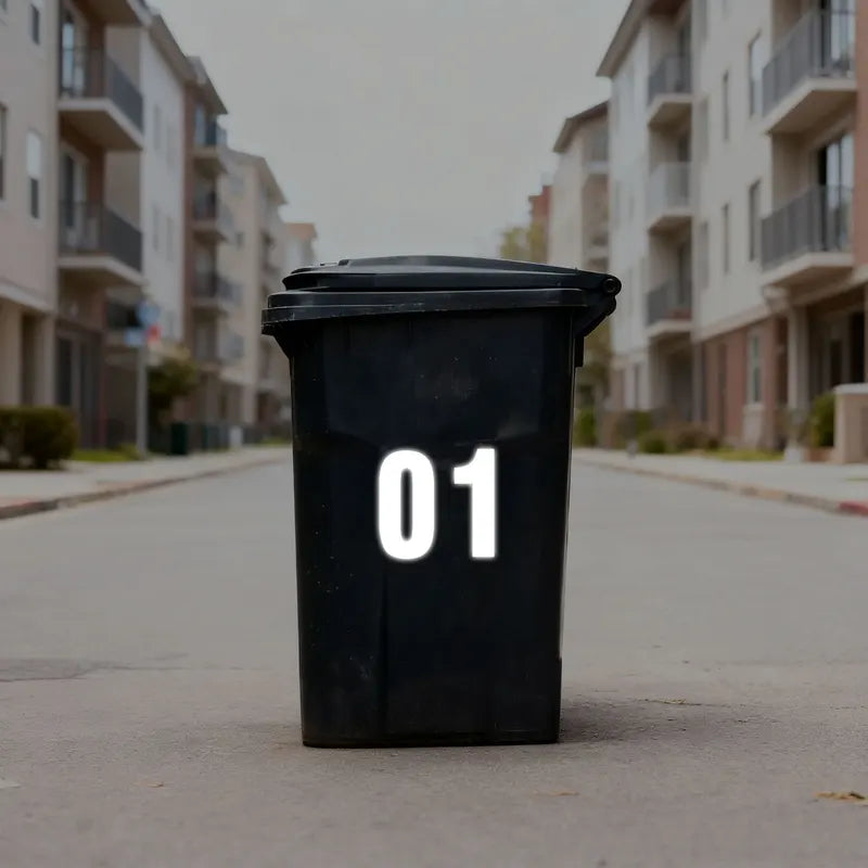 3-Pack Reflective Vinyl Bin Stickers Waterproof Self-Adhesive Decals for Dumpster Garage Office Parking