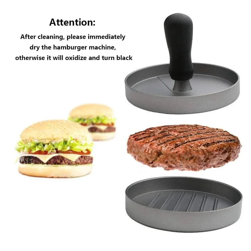 High-Quality Aluminum Burger Press for Perfectly Shaped Patties - Durable Kitchen & BBQ Tool