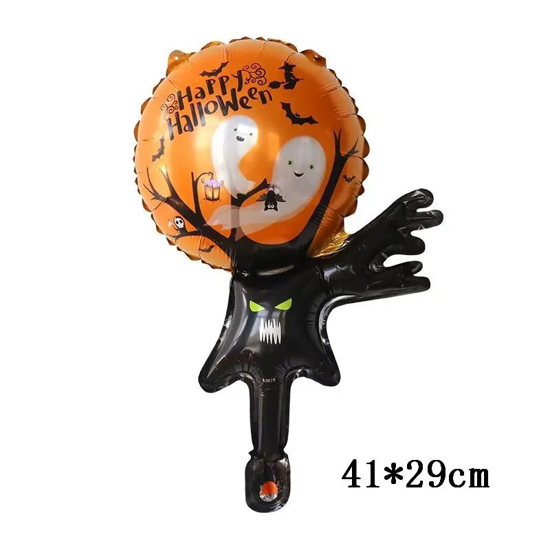 50Pcs Mini Halloween Foil Balloons Ghost Pumpkin Bat Skull Kids Party Decorations
