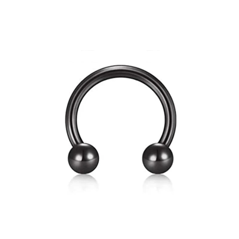 Crystal Shiny Ball Nose Septum Earrings 8/10mm - Hypoallergenic Jewelry