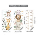 Children's Jungle Safari Growth Chart Sticker Removable Wall Decals for Nursery & Kids Room