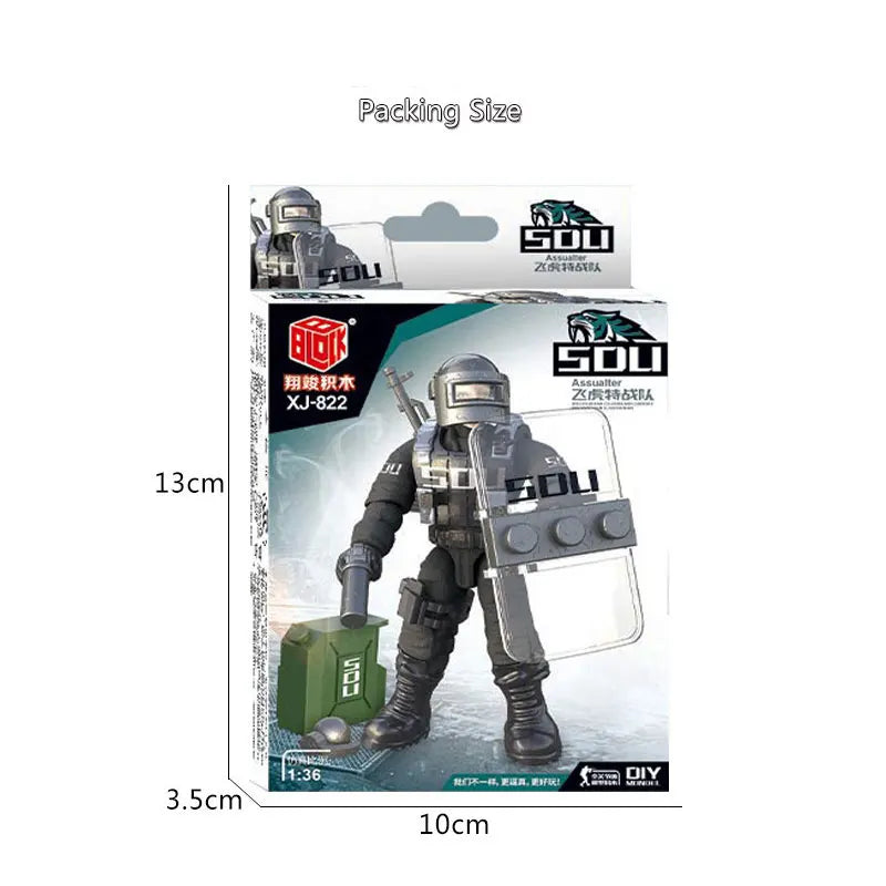 Military Soldiers Building Blocks Set - WW2 Army Combat Figures, Interlocking Bricks for Kids