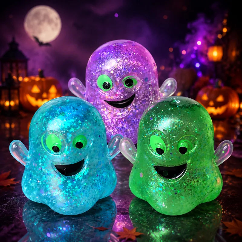 Halloween Pumpkin Stress Ball Squishy Toy Fidget Stress Relief Toy — Soft Elastic Slow Rebound
