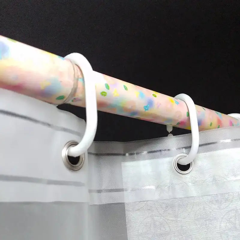 12PCS Plastic Shower Curtain Hooks Set - Bathroom Drape Loop Clips