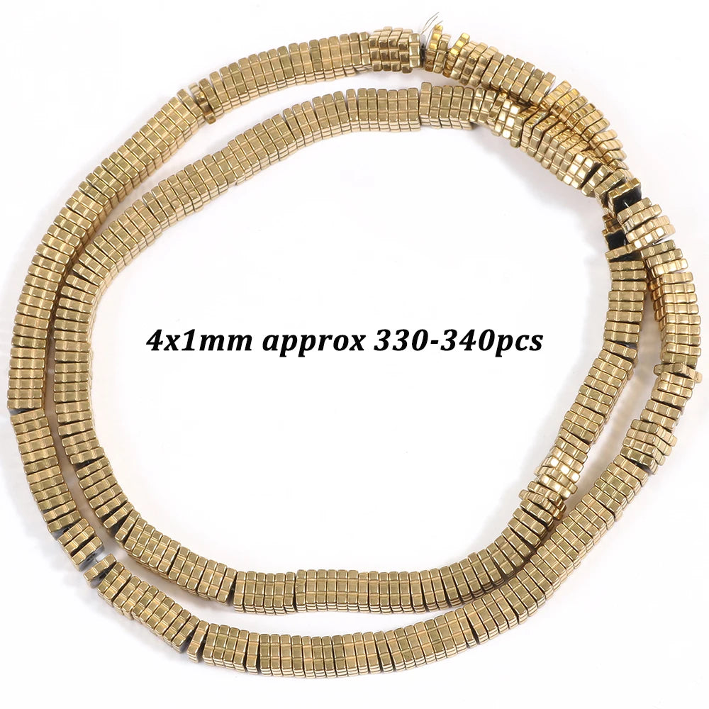 Natural Stone AAA+ Hematite Spacer Beads for Jewelry Making 15''