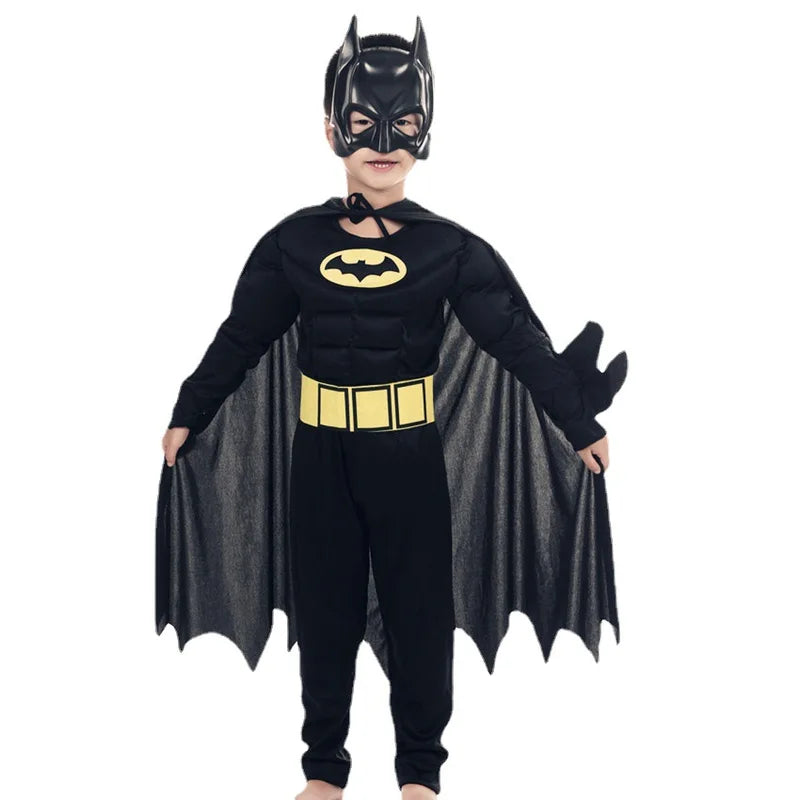 Kids Bat Cosplay Costume Halloween Children Boys Superhero Fancy Dress Up Outfit