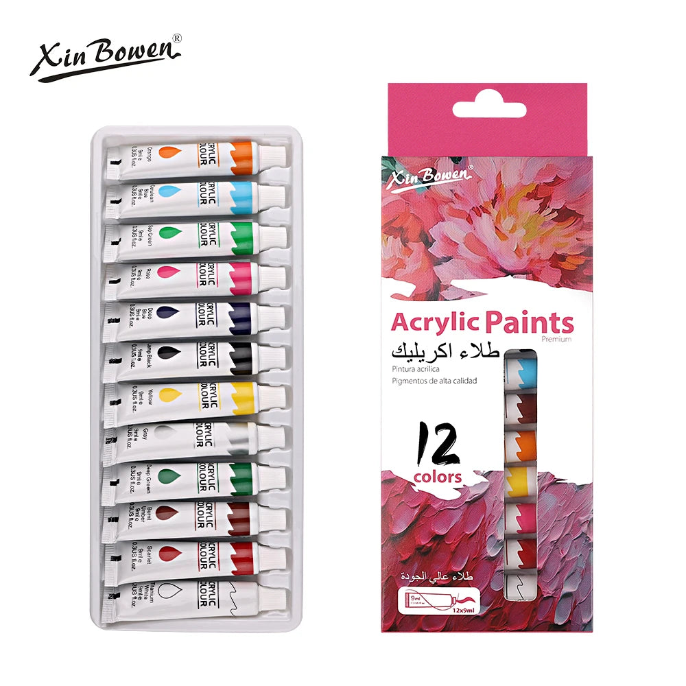Acrylic Pigment Set 12 Colors for Art & Graffiti Painting - 9mL Wholesale