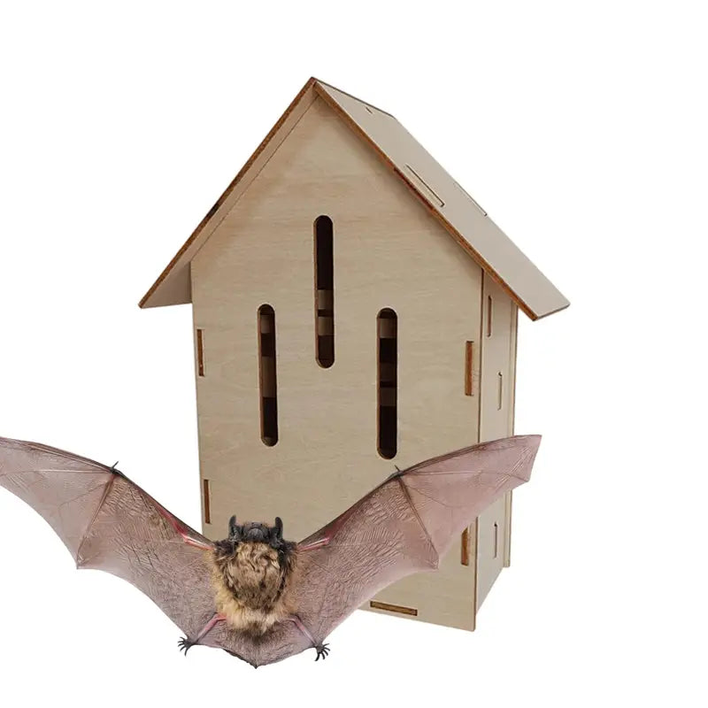 Wood Bat House Outdoor Animal Habitat Shelter for Gardeners and Nature Lovers
