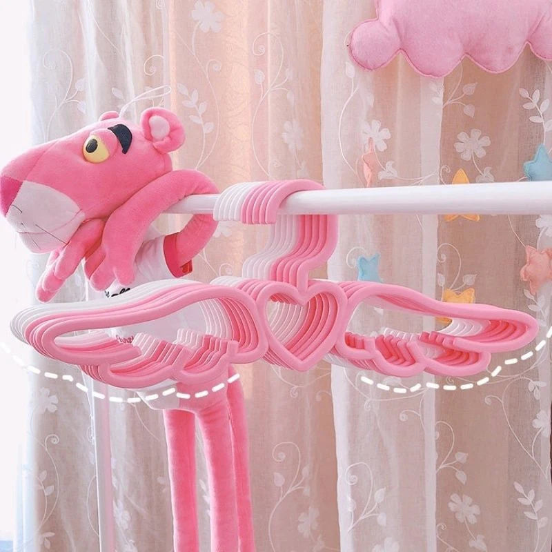 Pink Space Saving Clothes Hangers Set - Non-Slip Durable Wardrobe Organizer
