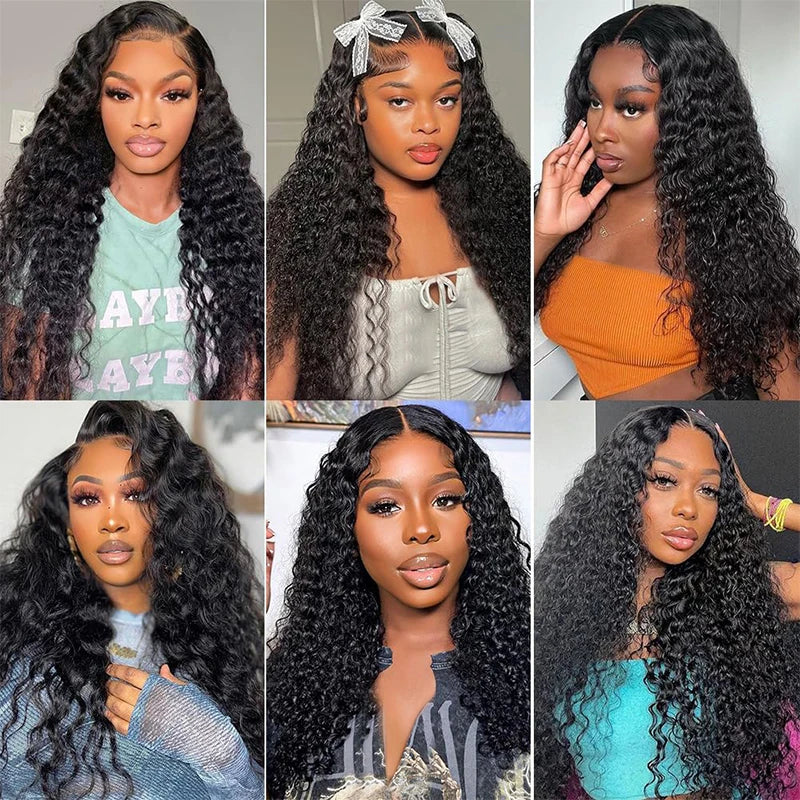 Water Wave 13x6 Lace Front Human Hair Wigs - Curly, Pre Plucked with Baby Hair