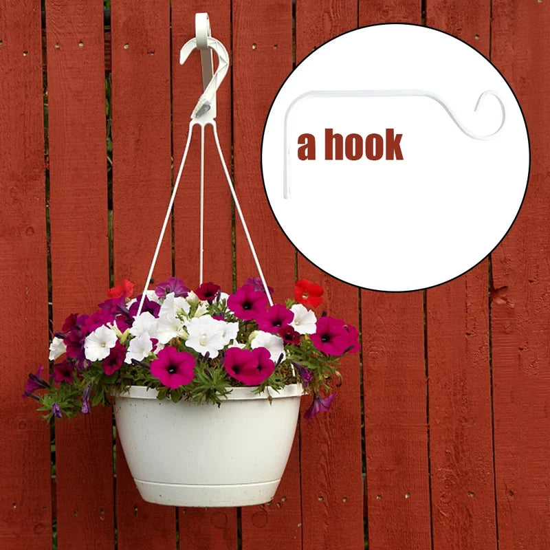 Wall Hanging Plant Basket Support Hook Set for Indoor Outdoor Garden Decor