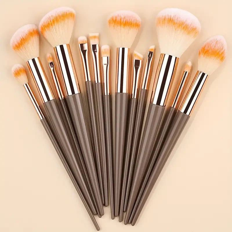Makeup Brush Set with Soft Nylon Bristles and Multi-Color Handles – Eye Shadow, Concealer, Blush, Powder Tools