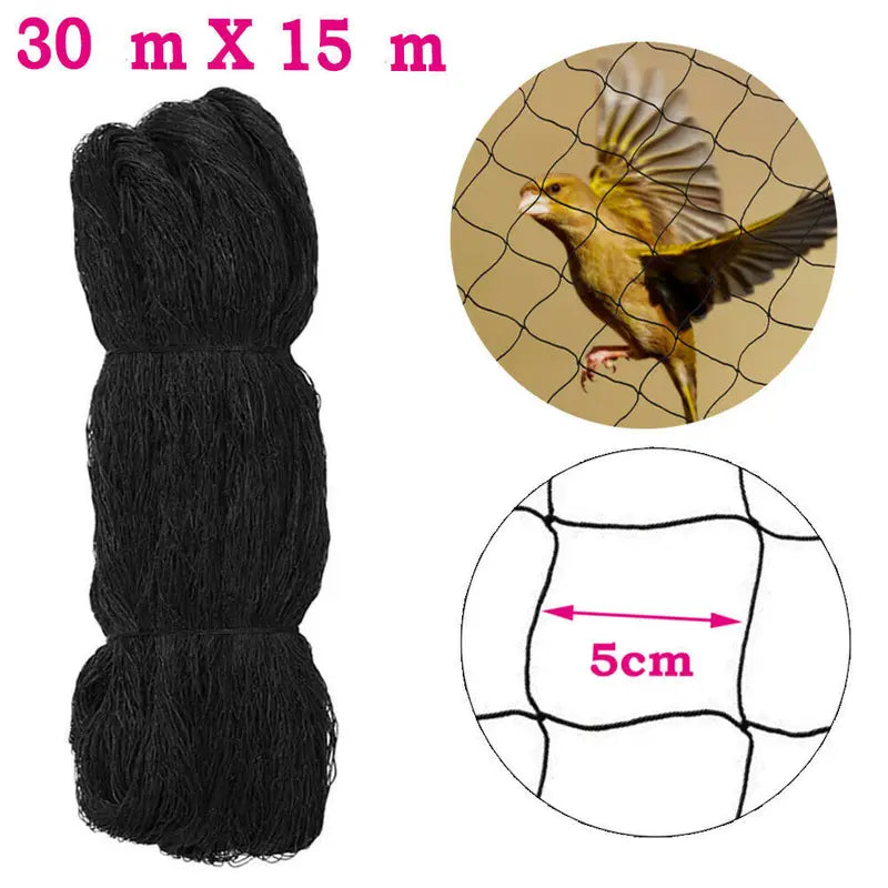 Heavy Duty Nylon Bird Netting 30x15m Garden Mesh for Fruit Trees & Vegetables
