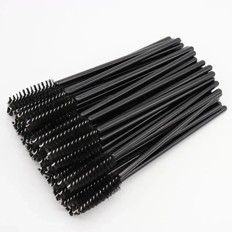 Disposable Eyelash and Eyebrow Makeup Brush Set - Pack of 50, 100, or 200