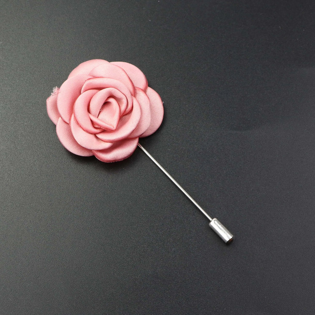 Men's Handmade Fabric Flower Brooch Floral Pin Corsage Lapel Wedding Accessory