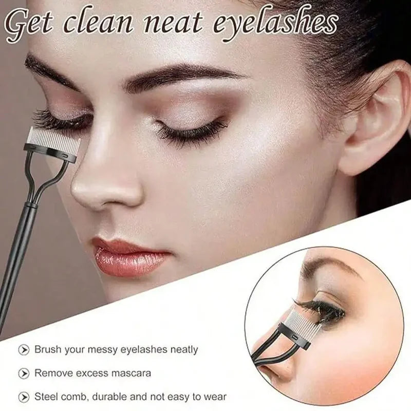 Eyebrow Brush & 11-in-1 Eyelash Grooming Kit with Curler, Separator & Refills