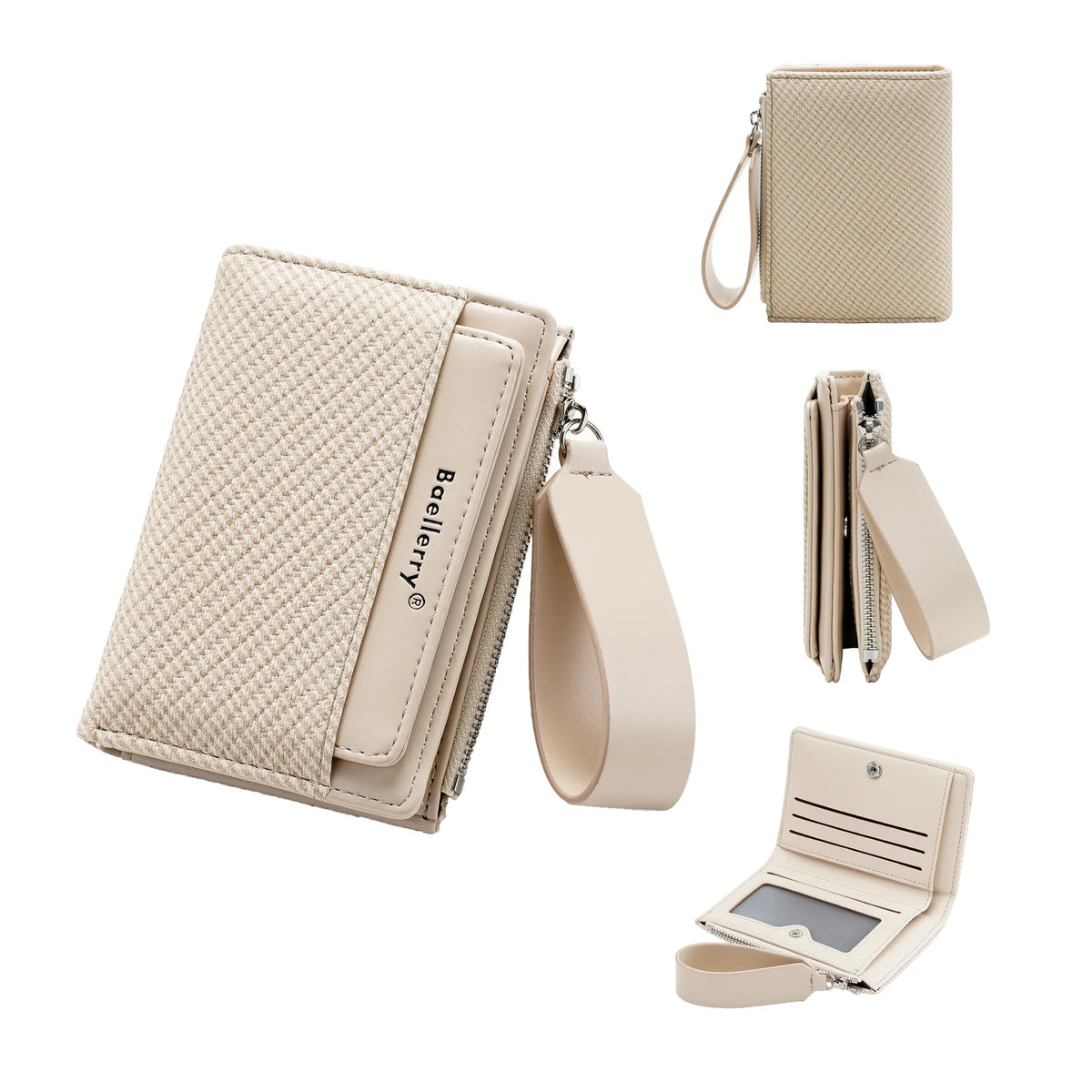 Zipper Wallet for Women - Multi-Slot Bifold Coin & Card Purse - Short Wallet