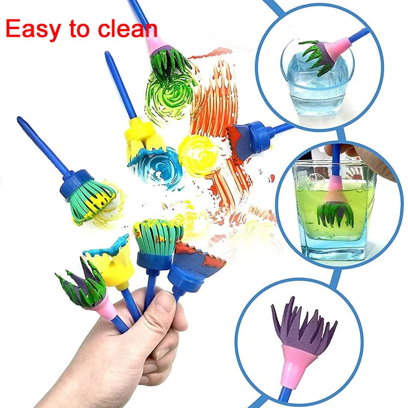 Painting Sponge Seal Brush Kit for DIY Art and Printing - Multiple Colors