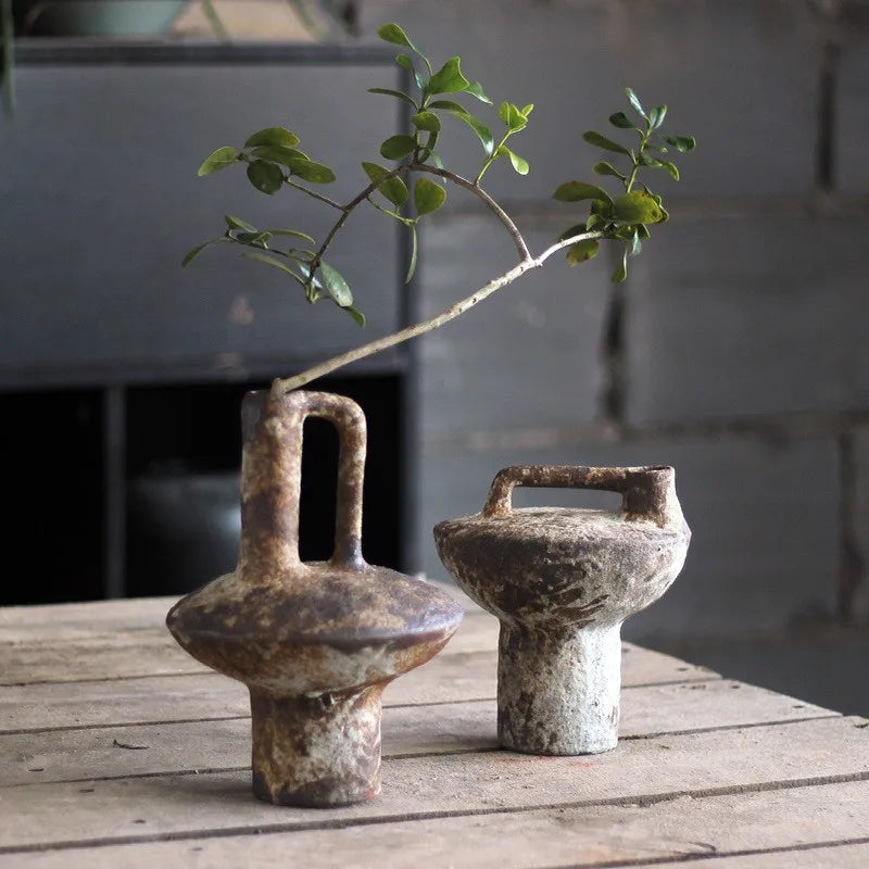 Ceramic Vase for Dried Flowers - Wall-Mount, Retro Home Decor Gift