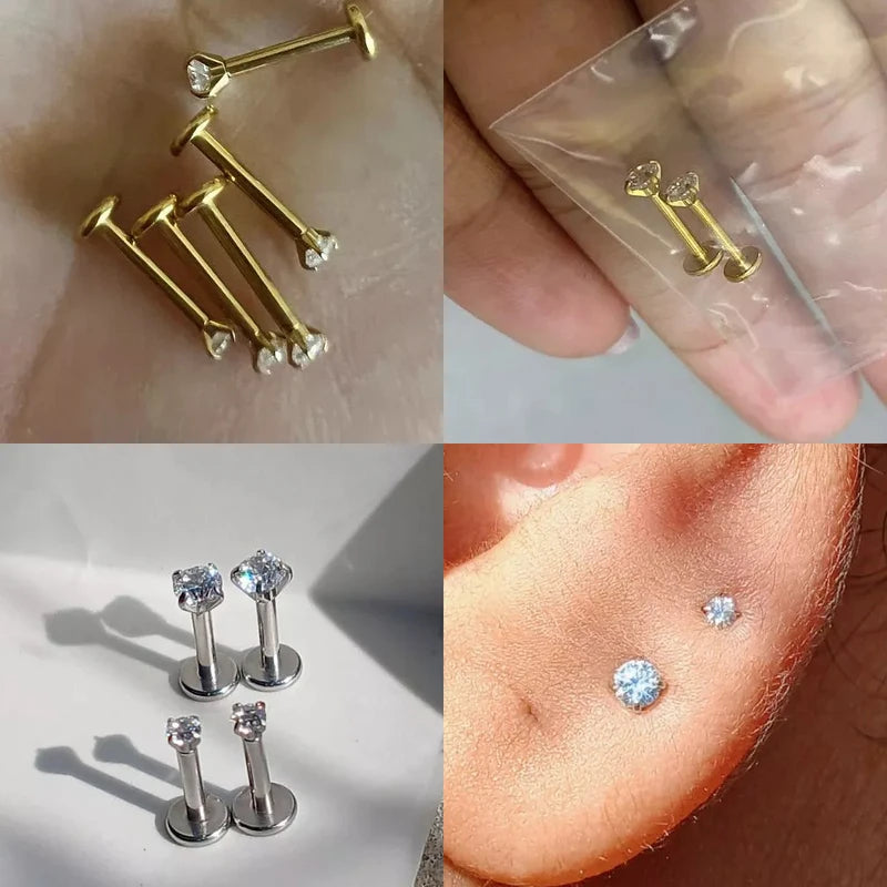 Titanium Piercing Set ASTM F136 G23 Lip Nose Eyebrow Septum Cartilage Jewelry