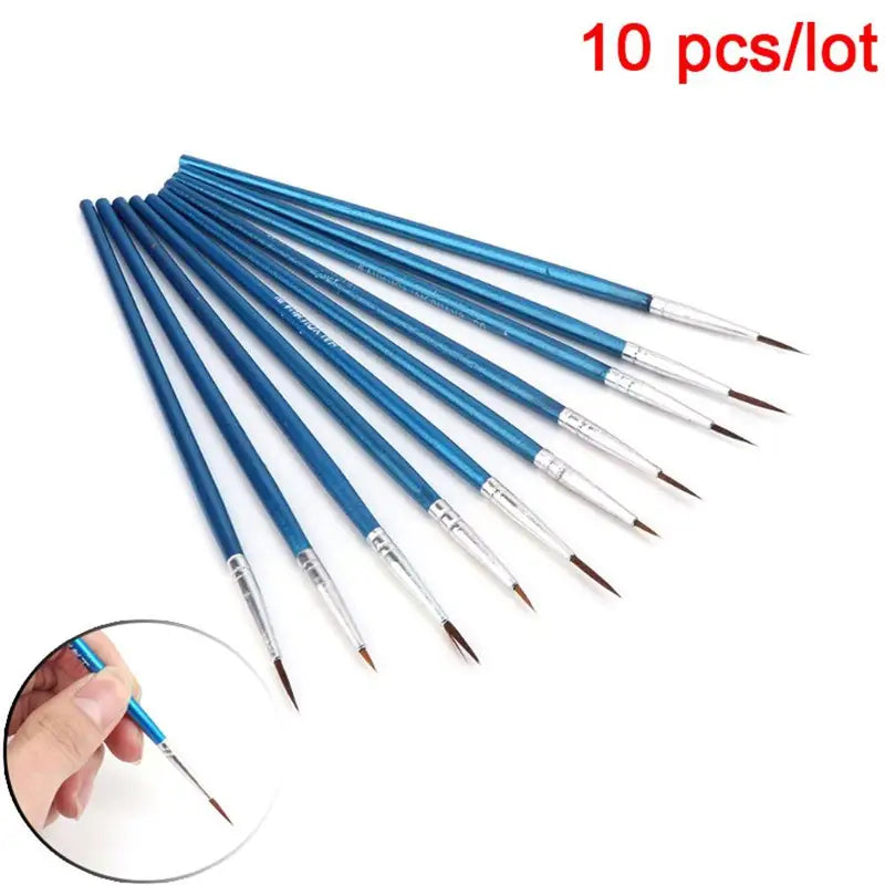 10Pcs Fine Hand Painted Art Drawing Pen Set - Thin Hook Line Makeup & Cosmetics Brushes