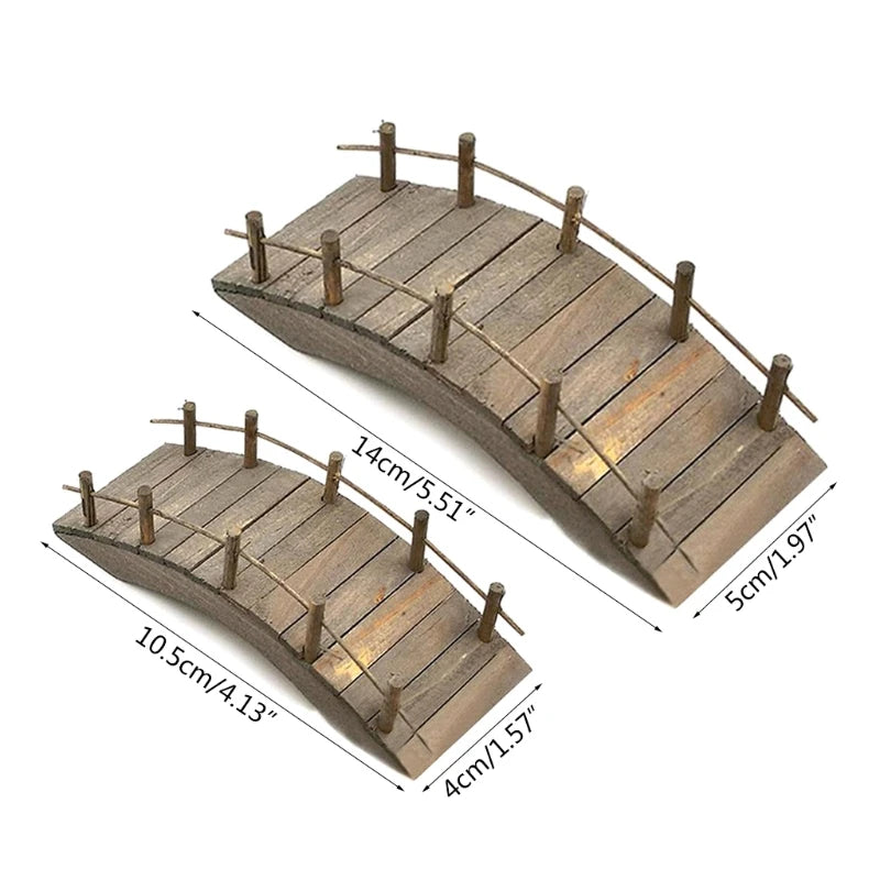 Mini Wooden Arch Bridge for 1/12 Dollhouse - Fairy Garden Miniature Accessory